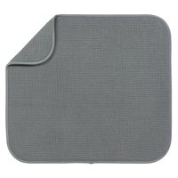 S&T Microfiber Dish Drying Mat, 16" x 18", Gray