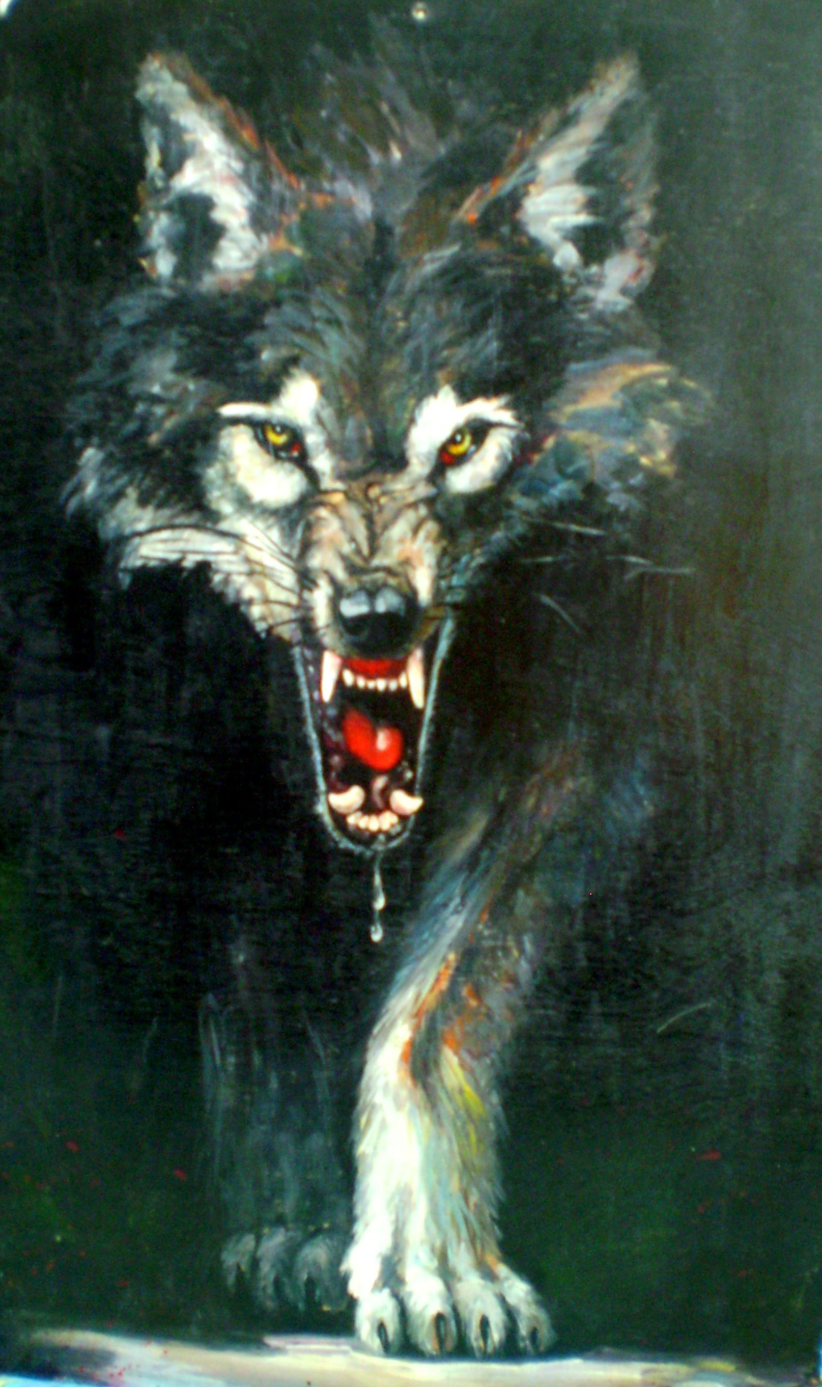картина арт живопись волк